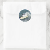 Japanse Chin Surfen Ronde Sticker (Tas)