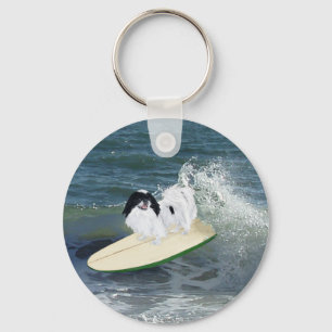 Japanse Chin Surfen Sleutelhanger