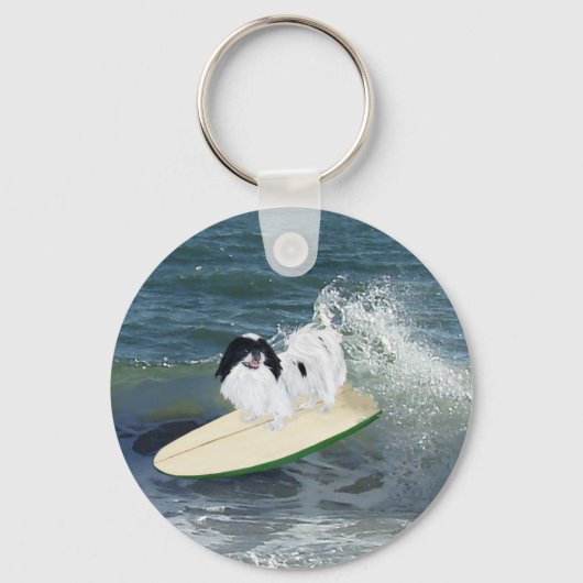 Japanse Chin Surfen Sleutelhanger (Voorkant)