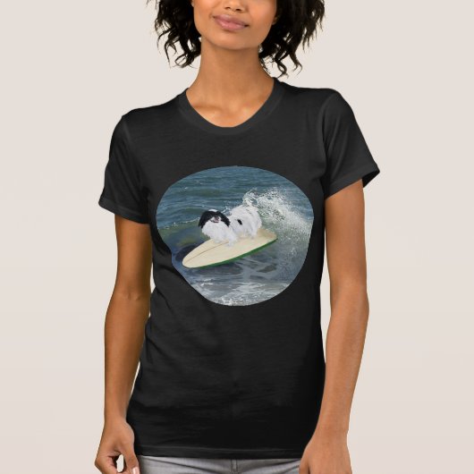 Japanse Chin Surfen T-shirt (Voorkant)