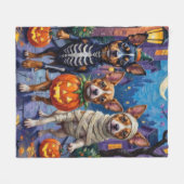 Japanse Chin Trick-or-Treating Halloween kostuums Fleece Deken (Voorkant (Horizontaal))