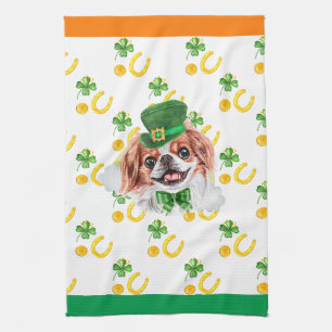 Japanse Chin Vakantie Huis Decoratie St. Patrick's Theedoek