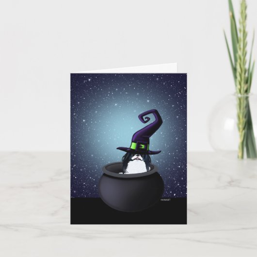 Japanse Chin Witch Halloween-kaart Kaart (Voorkant)