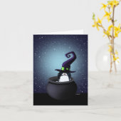 Japanse Chin Witch Halloween-kaart Kaart (Gele Bloem)