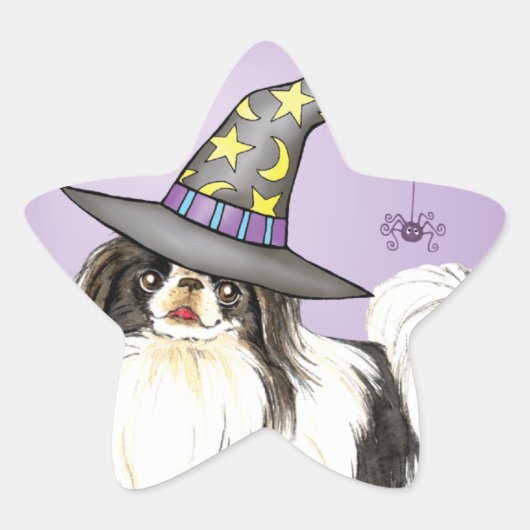 Japanse Chin Witch Ster Sticker (Voorkant)