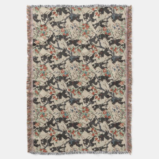 Japanse Chiyogami Ninja Patroon Gooi Deken (Voorkant Verticaal)