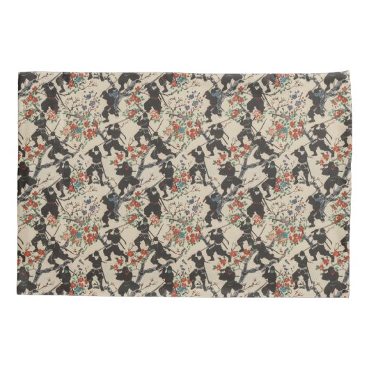 Japanse Chiyogami Ninja Pattern Kussensloop (Achterkant)