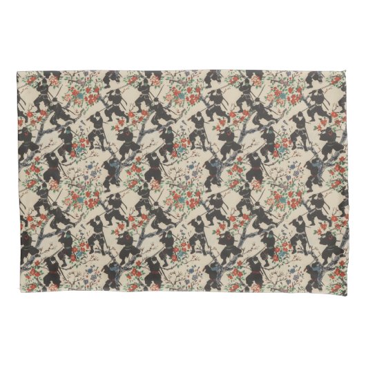 Japanse Chiyogami Ninja Pattern Kussensloop (Voorkant)