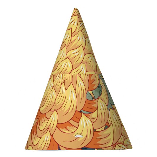 Japanse chrysanten: geel bloemmotief. feesthoedjes (Rechts)