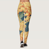 Japanse chrysanten: geel bloemmotief. leggings (Achterkant)