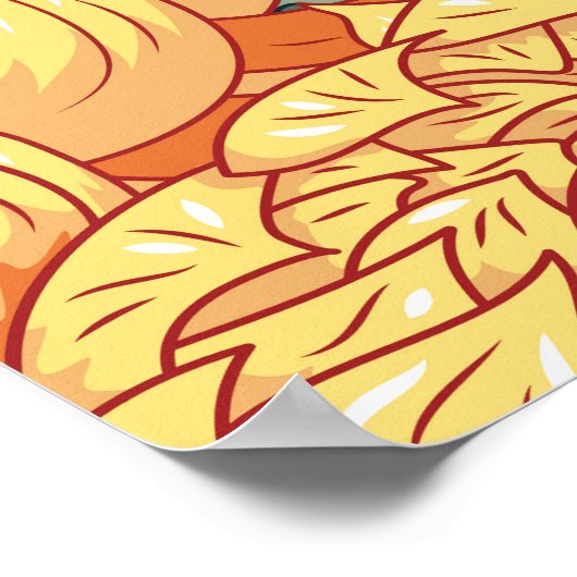 Japanse chrysanten: geel bloemmotief. poster (Hoek)