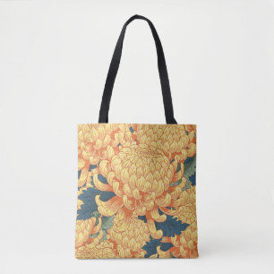 Japanse chrysanten: geel bloemmotief. tote bag
