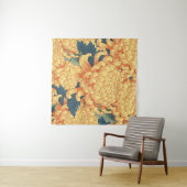 Japanse chrysanten: geel bloemmotief. wandkleed (In Situ (horizontaal))