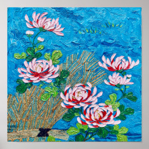 Japanse chrysanten naar Van Gogh Poster