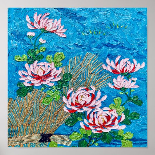 Japanse chrysanten naar Van Gogh Poster (Voorkant)