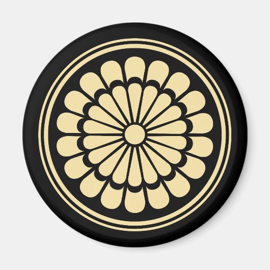 Japanse Chrysanthemum Crest, Kamon Magneet (Voorkant)