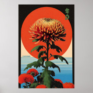 Japanse Chrysanthemum Kunstprint Ukiyo-e Houtsnede Poster