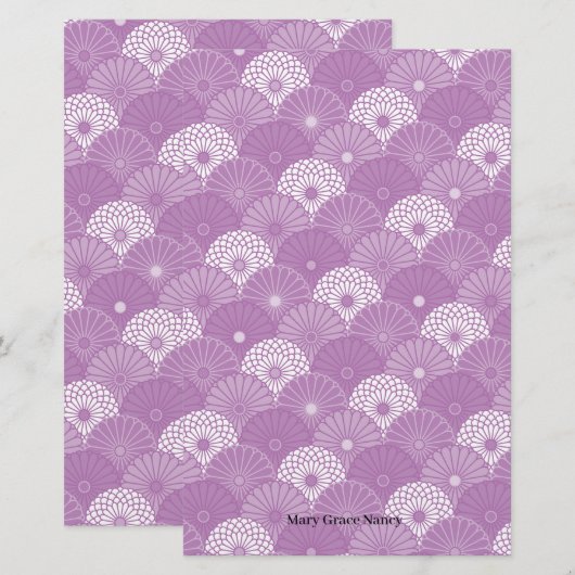 Japanse Chrysanthemum Pattern Stationery Briefpapier (Voorkant / Achterkant)