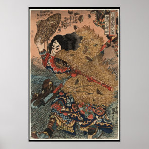 Japanse circa 1800s van de Kunst van de Strijder Poster