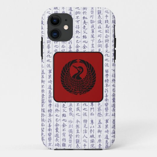 Japanse Clan Kamon Kanji Script Crane Case-Mate iPhone Case (Achterkant)