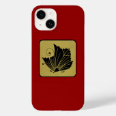 Japanse Clan Kamon Rode Laquer en Gouden Vlinder Case-Mate iPhone Case (Achterkant)
