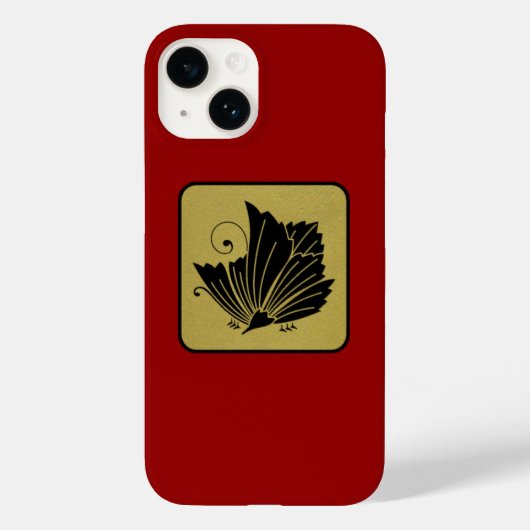Japanse Clan Kamon Rode Laquer en Gouden Vlinder Case-Mate iPhone Case (Achterkant)