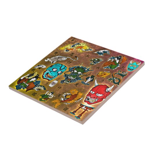 Japanse collage tegeltje (Zijkant)