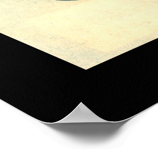 Japanse Courtesan (zwart) Poster (Hoek)