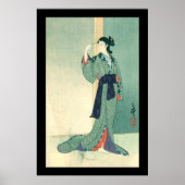 Japanse Courtesan (zwart) Poster (Voorkant)