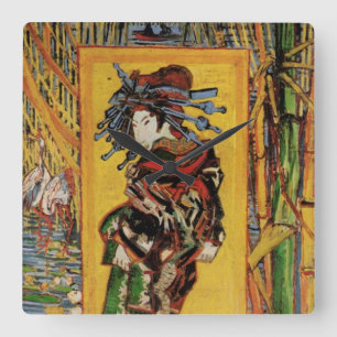 Japanse courtisane Oiran door Vincent van Gogh Vierkante Klok