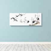 Japanse Crane Bird Wetlands Wildlife Stretted Canvas Afdruk (Insitu (Houten vloer))