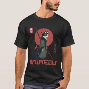 Japanse cultuur geïnspireerd katachtige kat Samura T-shirt