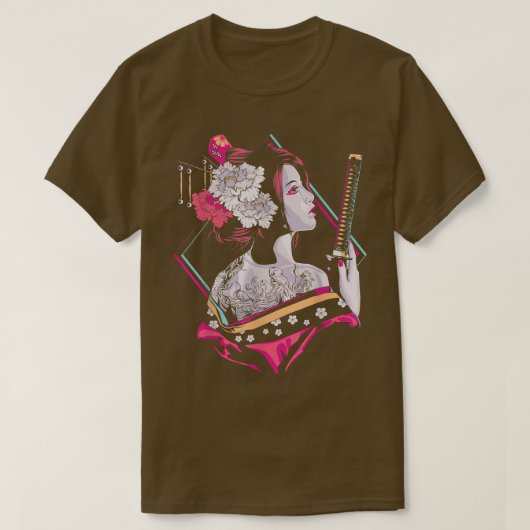 Japanse Cultuur Samurai Cherry Blossom Sakura Gei T-shirt (Design voorkant)