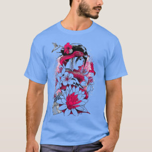 Japanse Cultuur Samurai Geisha Sakura Cherry Blos T-shirt