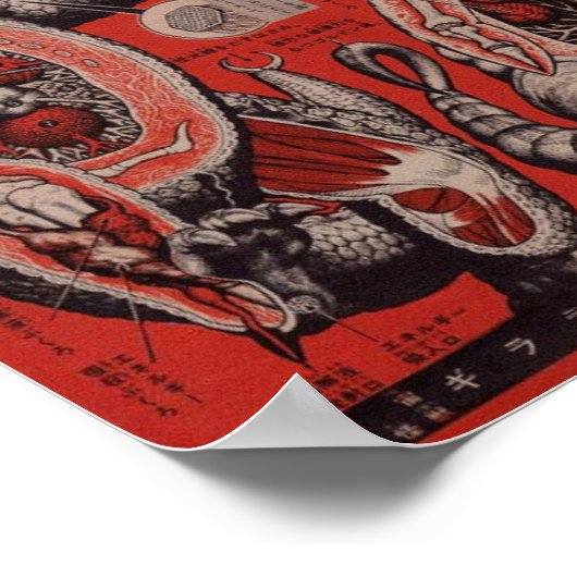 Japanse Cutaway Monster Poster (Hoek)