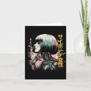 Japanse Cyborg Vrouw Cyberpunk Kunst Vrouwen Meisj Kaart