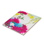 Japanse dagleugens - magenta, geel blauw tegeltje (Zijkant)