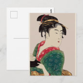Japanse dame, briefkaart (Voorkant / Achterkant)