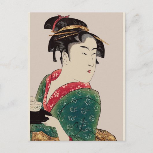 Japanse dame, briefkaart (Voorkant)