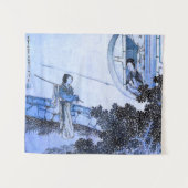 Japanse dame in kimono op moongate wandkleed (Voorkant (horizontaal))