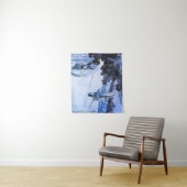 Japanse dame in kimono op moongate wandkleed (In situ)