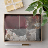 Japanse dame in rode kimono decoupage tissuepapier (Geschenk)