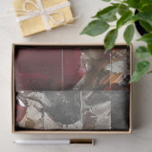 Japanse Dame in Rode Kimono Decoupage Tissuepapier (Geschenk)