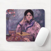 Japanse Dame met een Parfum Fles Muismat (Met muis)