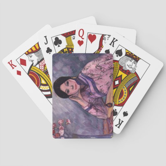 Japanse dame met een parfumfles pokerkaarten (Achterkant)