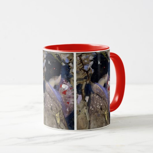 Japanse dame met een ventilator van George Henry Mok (Voorkant rechts)