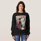 Japanse dame met Umbrella Pagoda cherry Blossom Trui (Voorkant volledig)