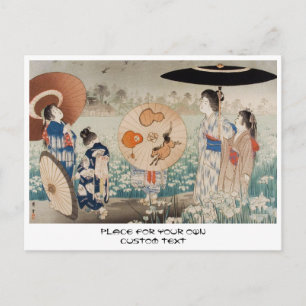 japanse dames met paraplu briefkaart