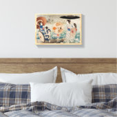  japanse dames met paraplu canvas afdruk (Insitu (Slaapkamer))