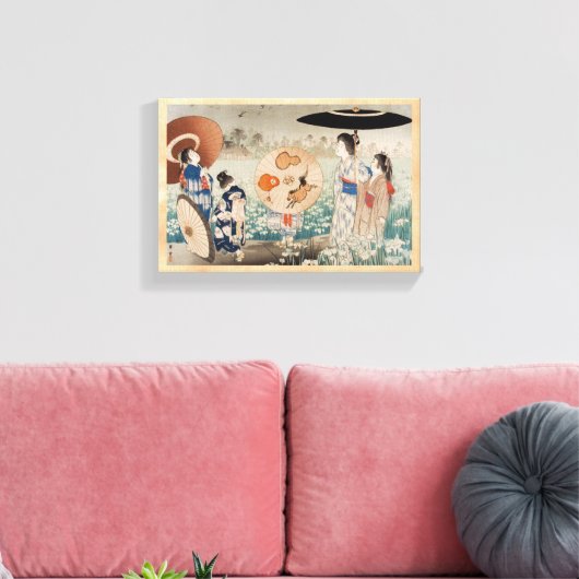  japanse dames met paraplu canvas afdruk (Insitu (Woonkamer))